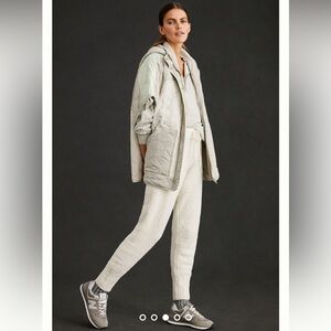 Anthropologie Light Gray Quilted Jacket